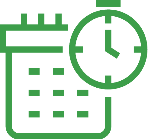 Green calendar time diary icon